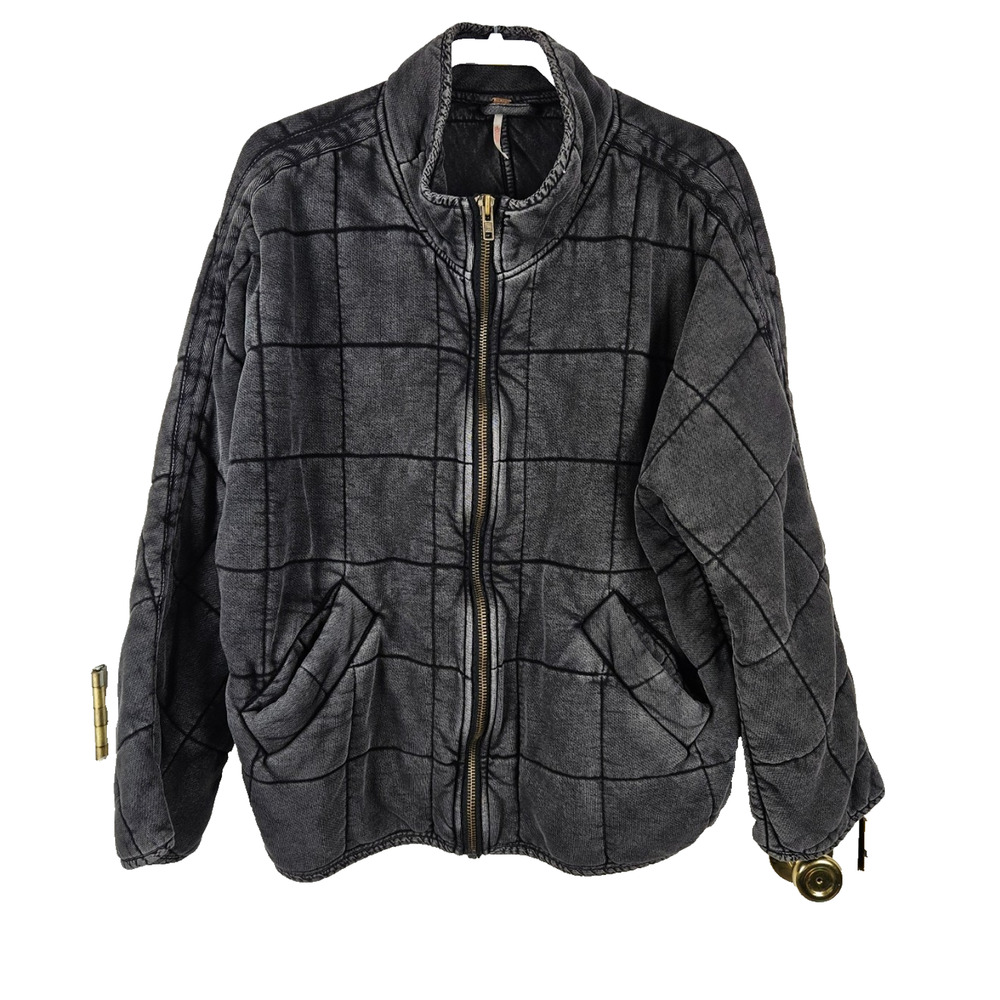 Free People Dolman Quilted Knit Oversized Jacket Slouch Size M Cozy OB1370617